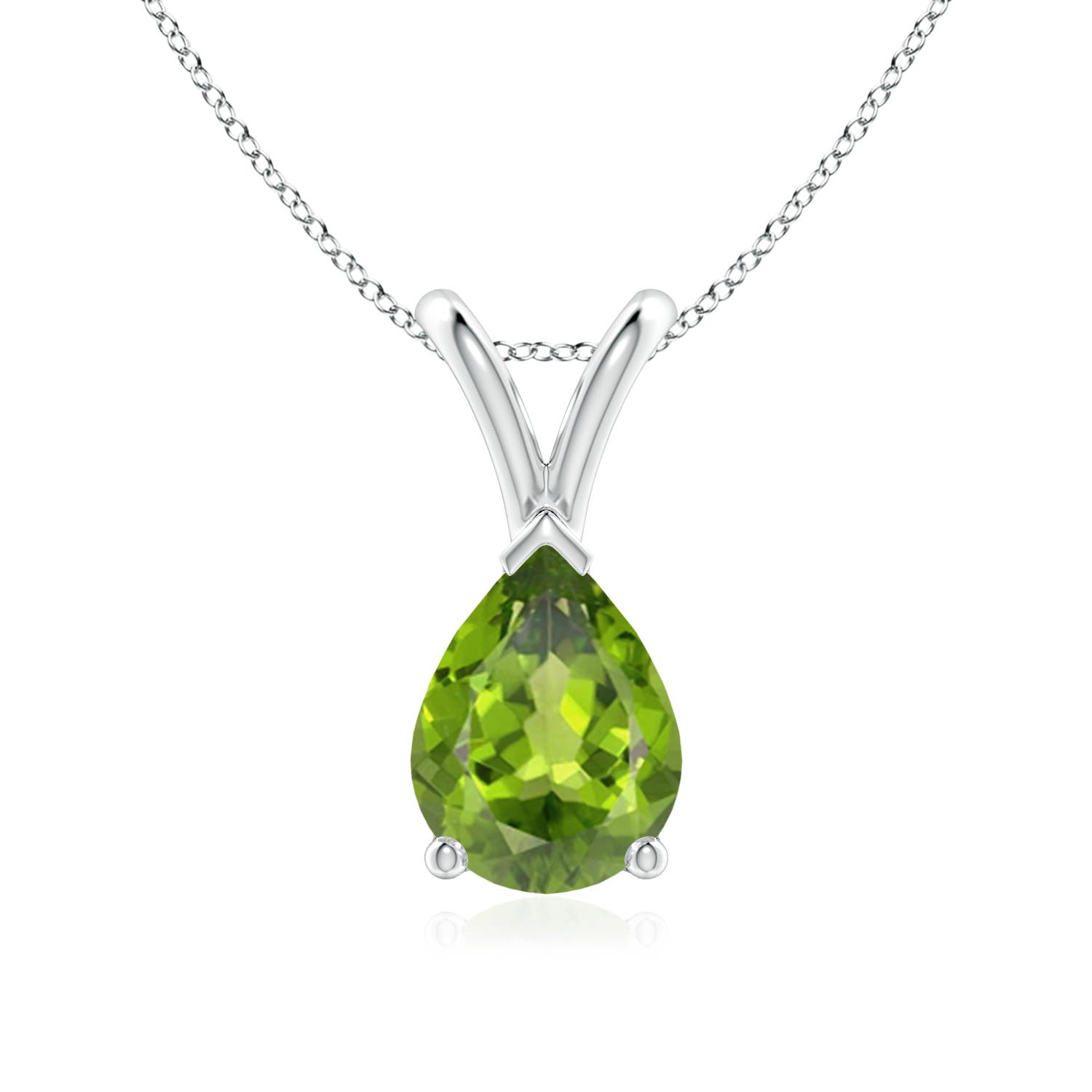 AAA - Peridot / 1.1 CT / 14 KT White Gold