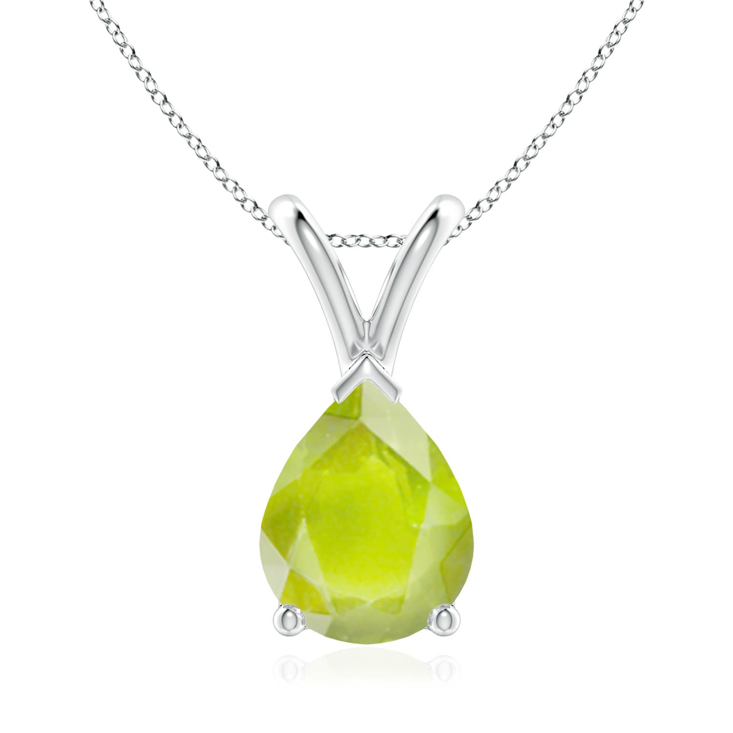 A - Peridot / 1.6 CT / 14 KT White Gold