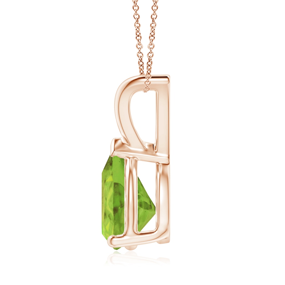 9x7mm AA V-Bale Pear-Shaped Peridot Solitaire Pendant in Rose Gold side 199