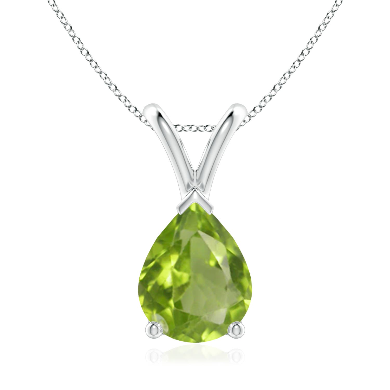 AA - Peridot / 1.6 CT / 14 KT White Gold