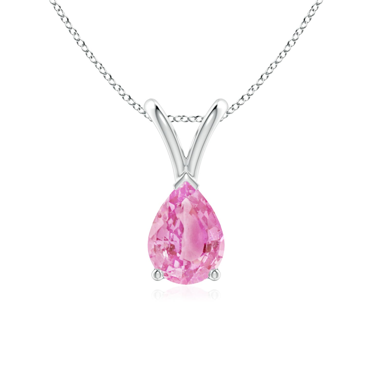 A - Pink Sapphire / 0.75 CT / 14 KT White Gold