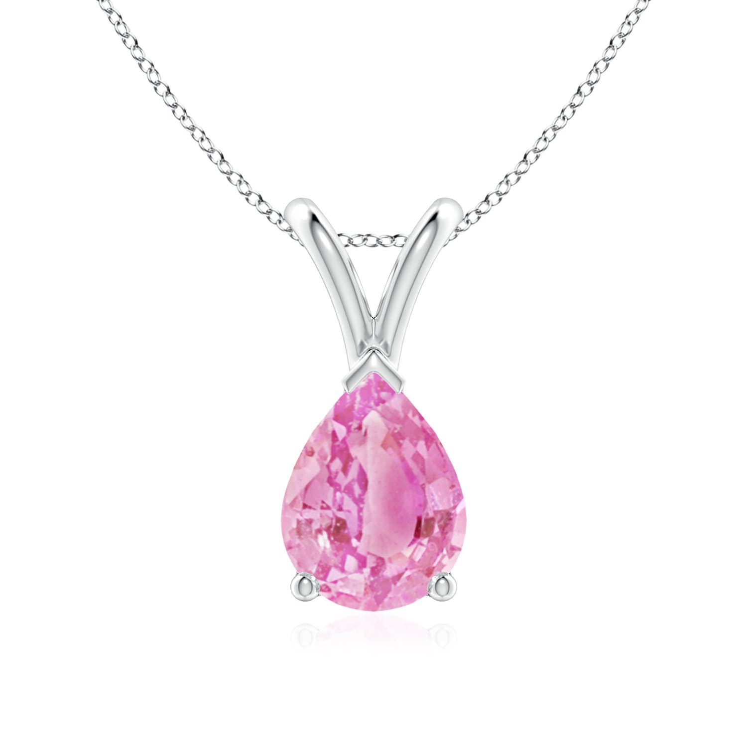 A - Pink Sapphire / 1.25 CT / 14 KT White Gold