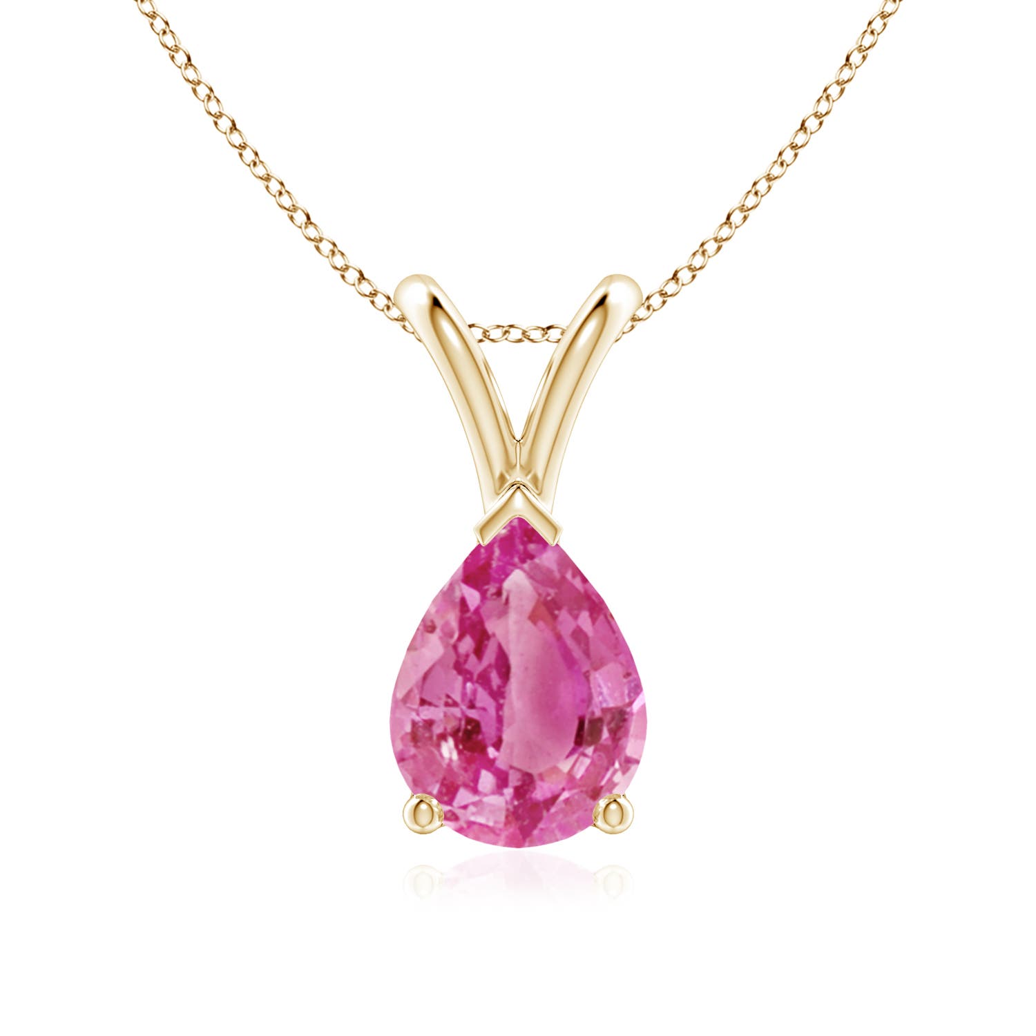 AAA - Pink Sapphire / 1.25 CT / 14 KT Yellow Gold