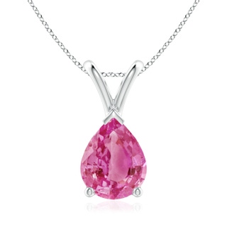 9x7mm AAA V-Bale Pear-Shaped Pink Sapphire Solitaire Pendant in P950 Platinum