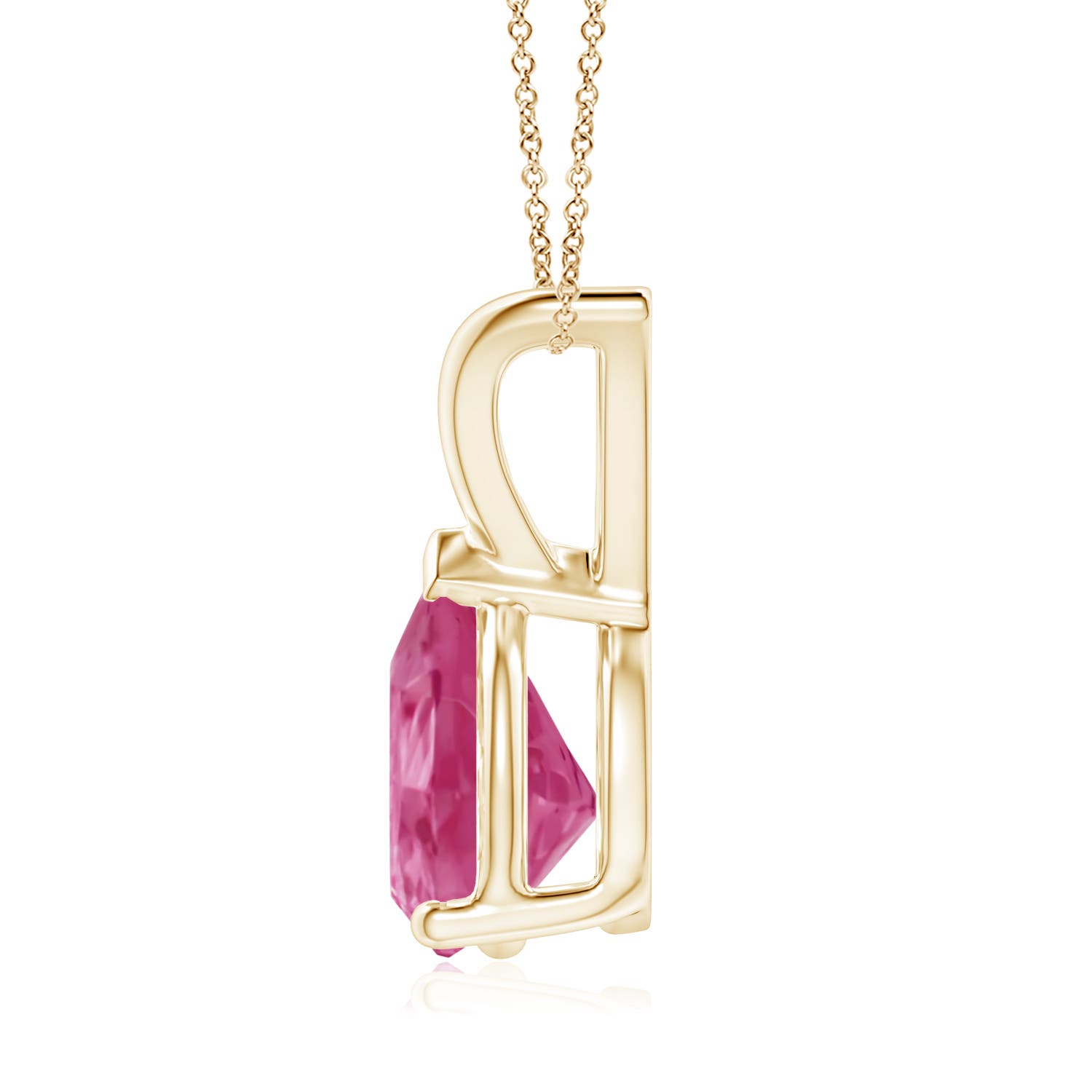 AAAA - Pink Sapphire / 1.9 CT / 14 KT Yellow Gold