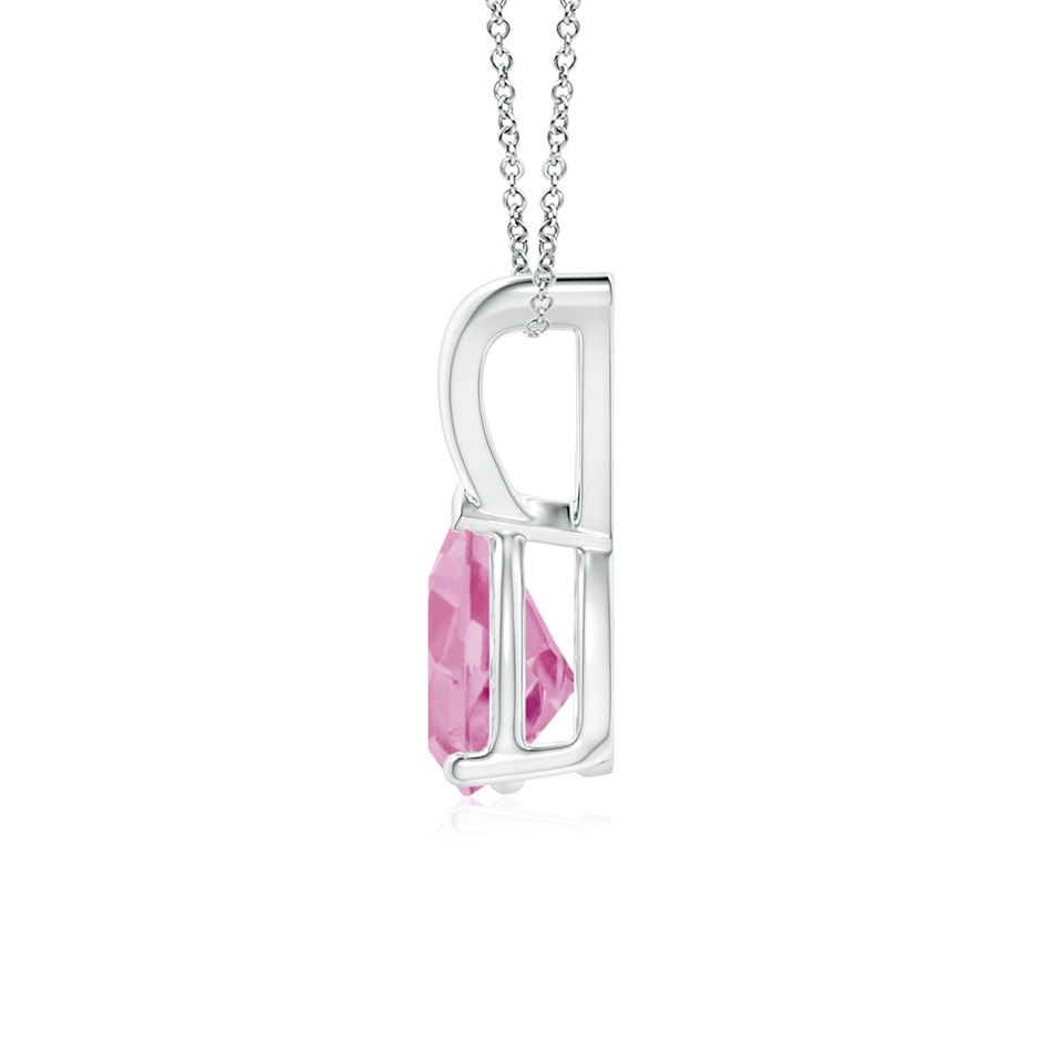 7x5mm A V-Bale Pear-Shaped Pink Tourmaline Solitaire Pendant in S999 Silver side 199