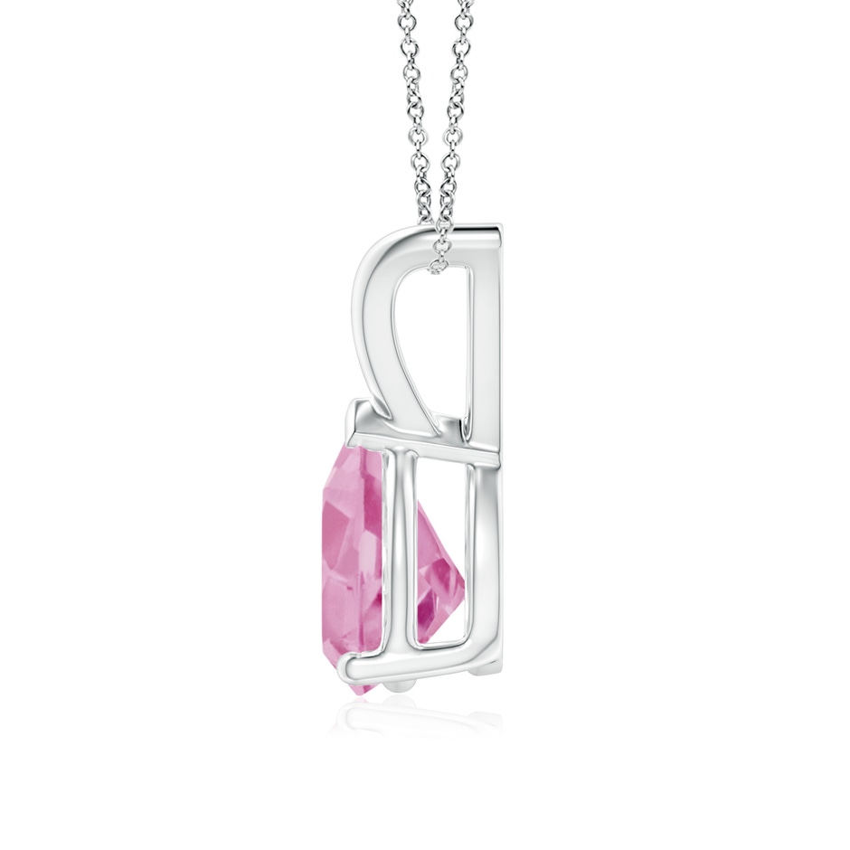 8x6mm A V-Bale Pear-Shaped Pink Tourmaline Solitaire Pendant in White Gold side 199