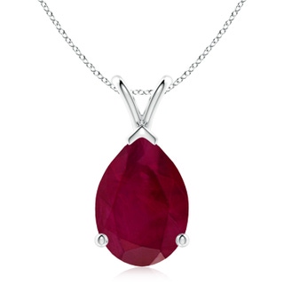 14x10mm A V-Bale Pear-Shaped Ruby Solitaire Pendant in P950 Platinum