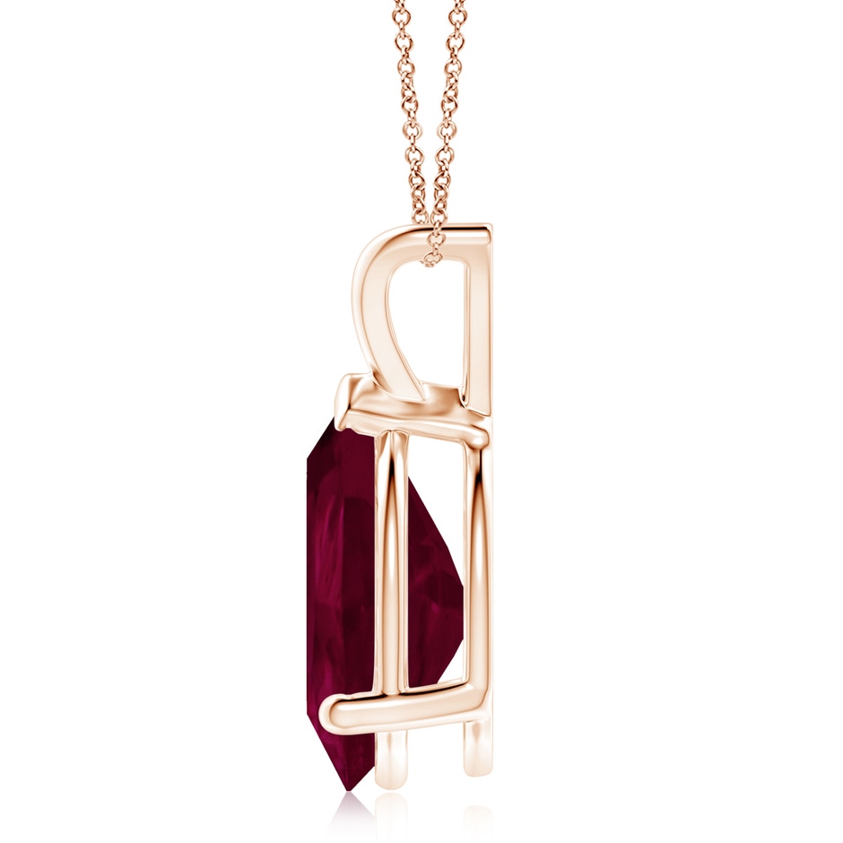 14x10mm A V-Bale Pear-Shaped Ruby Solitaire Pendant in Rose Gold side 199
