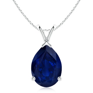 14x10mm AA V-Bale Pear-Shaped Blue Sapphire Solitaire Pendant in P950 Platinum