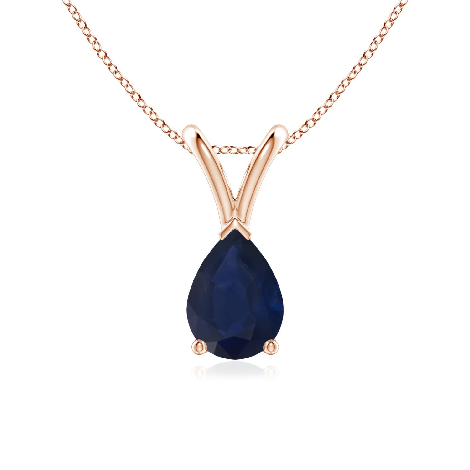 A - Blue Sapphire / 0.75 CT / 14 KT Rose Gold