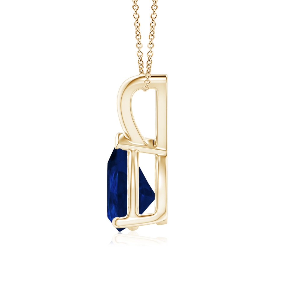 8x6mm AA V-Bale Pear-Shaped Blue Sapphire Solitaire Pendant in Yellow Gold side 199