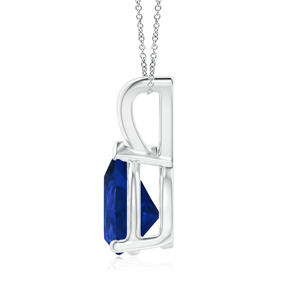 9x7mm AAA V-Bale Pear-Shaped Blue Sapphire Solitaire Pendant in P950 Platinum side 199