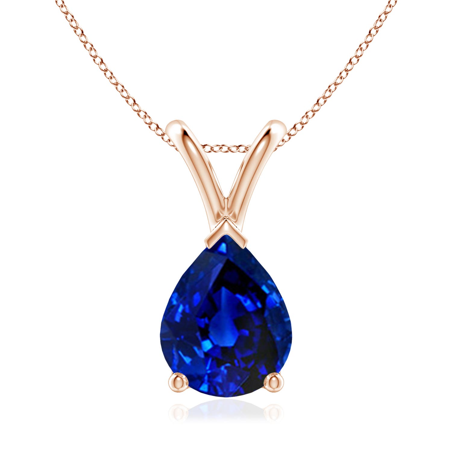 AAAA - Blue Sapphire / 1.75 CT / 14 KT Rose Gold