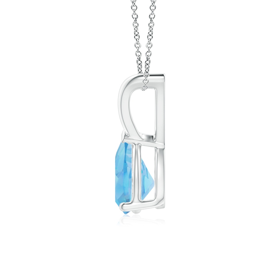 7x5mm A V-Bale Pear-Shaped Swiss Blue Topaz Solitaire Pendant in S999 Silver side 199