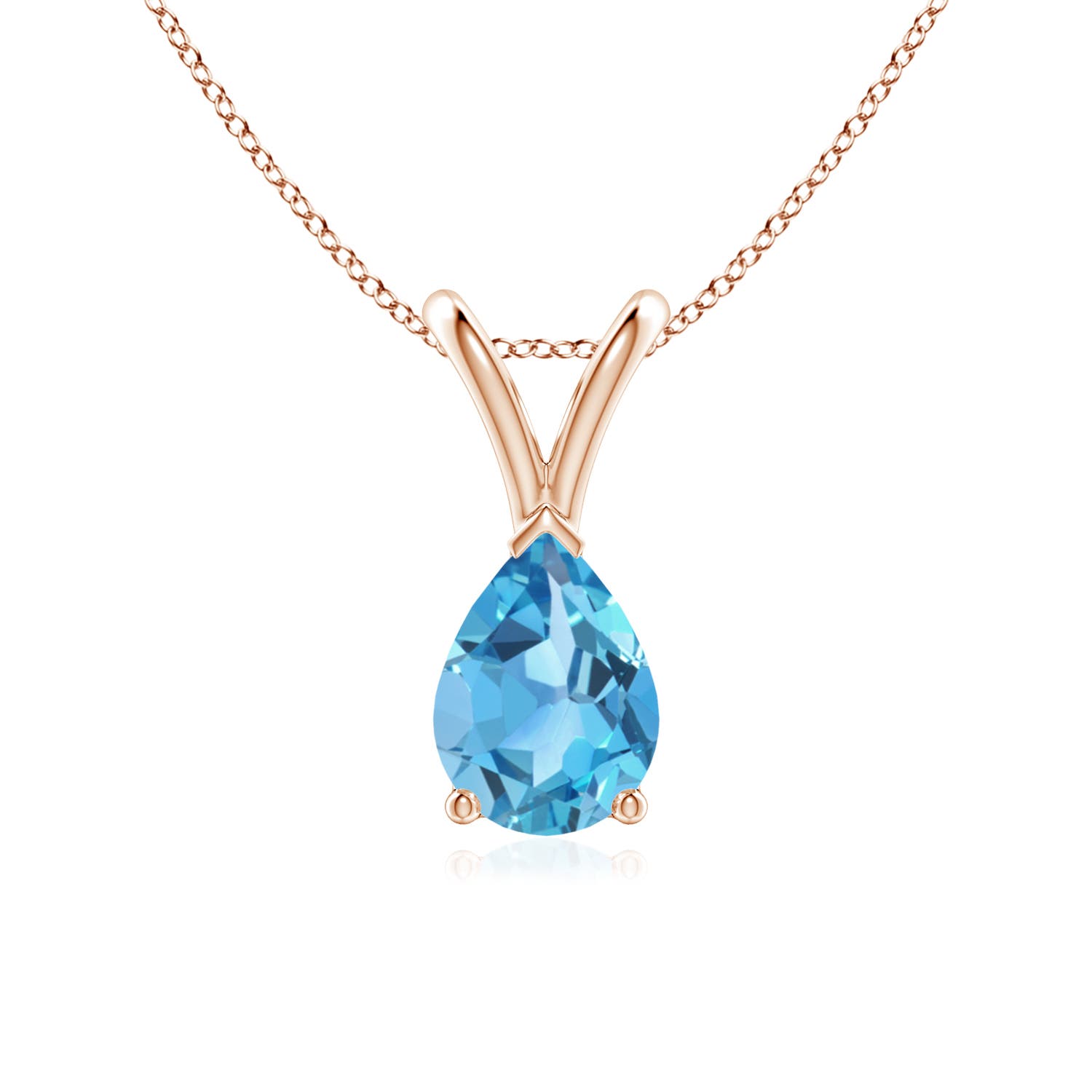 AA - Swiss Blue Topaz / 0.8 CT / 14 KT Rose Gold