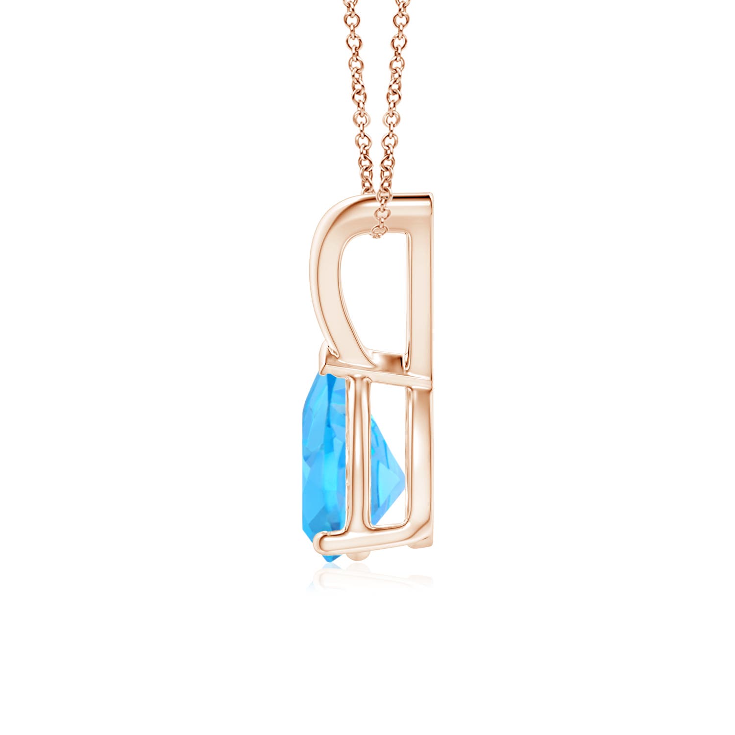 AAA - Swiss Blue Topaz / 0.8 CT / 14 KT Rose Gold