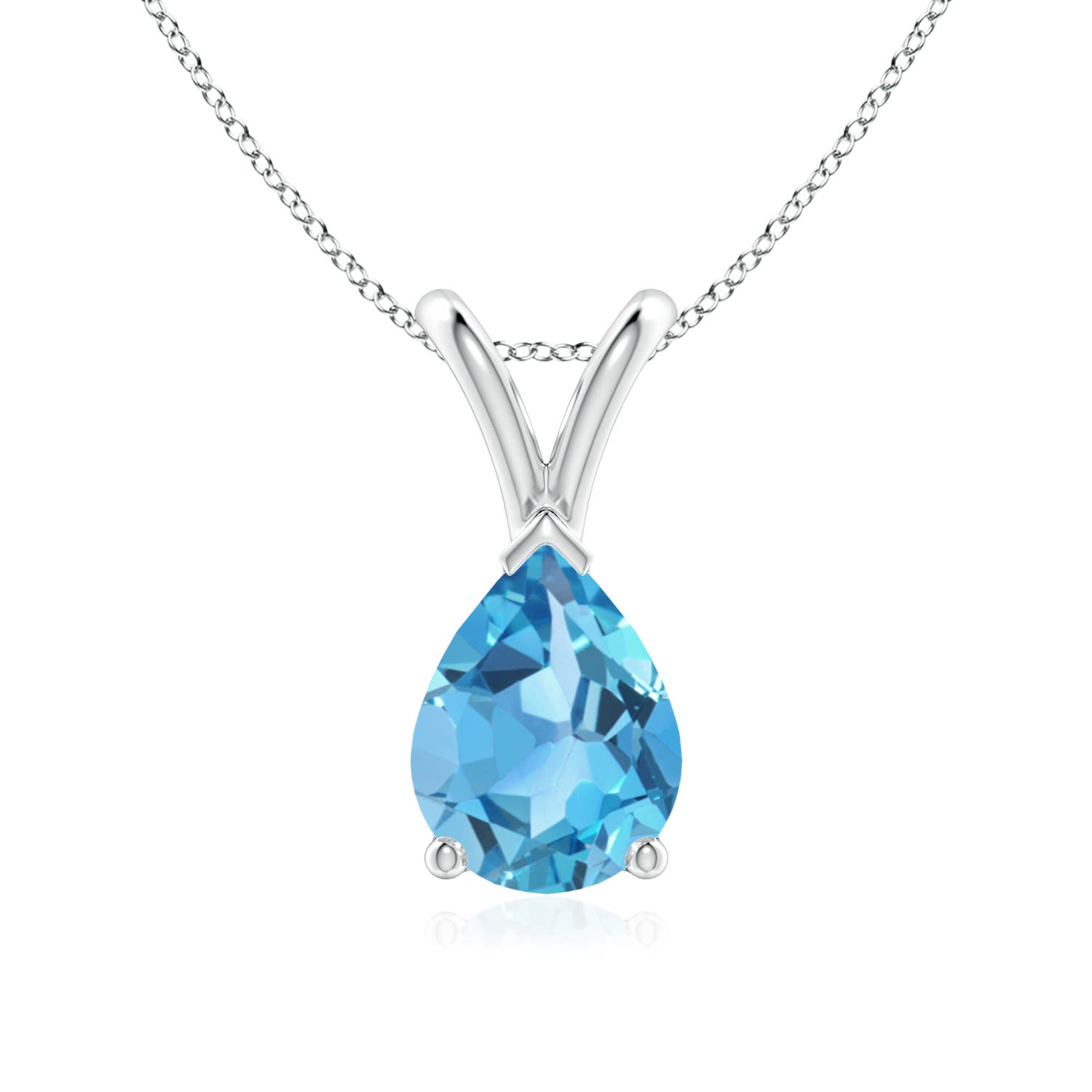 AA - Swiss Blue Topaz / 1.55 CT / 14 KT White Gold