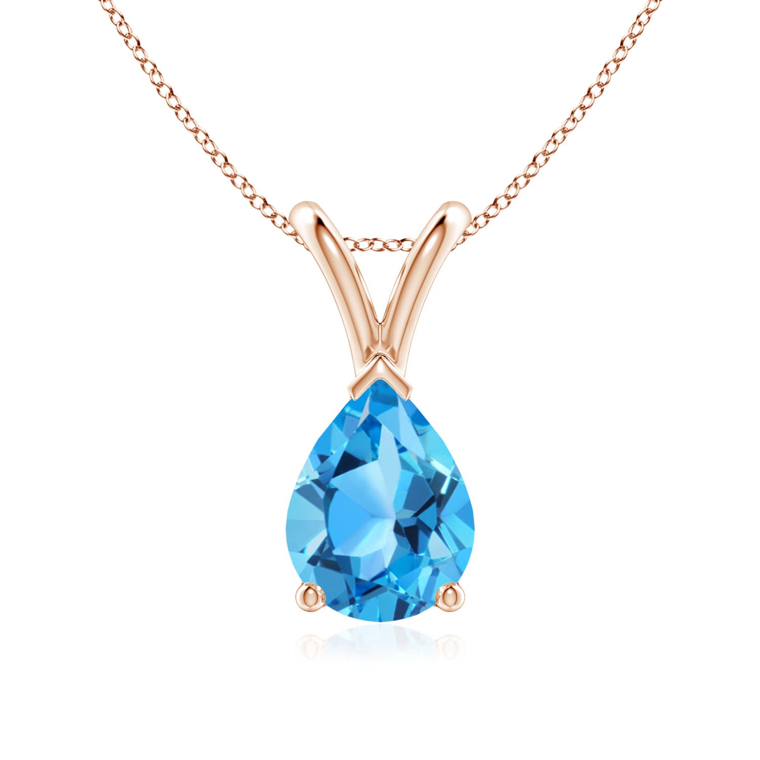 AAA - Swiss Blue Topaz / 1.55 CT / 14 KT Rose Gold