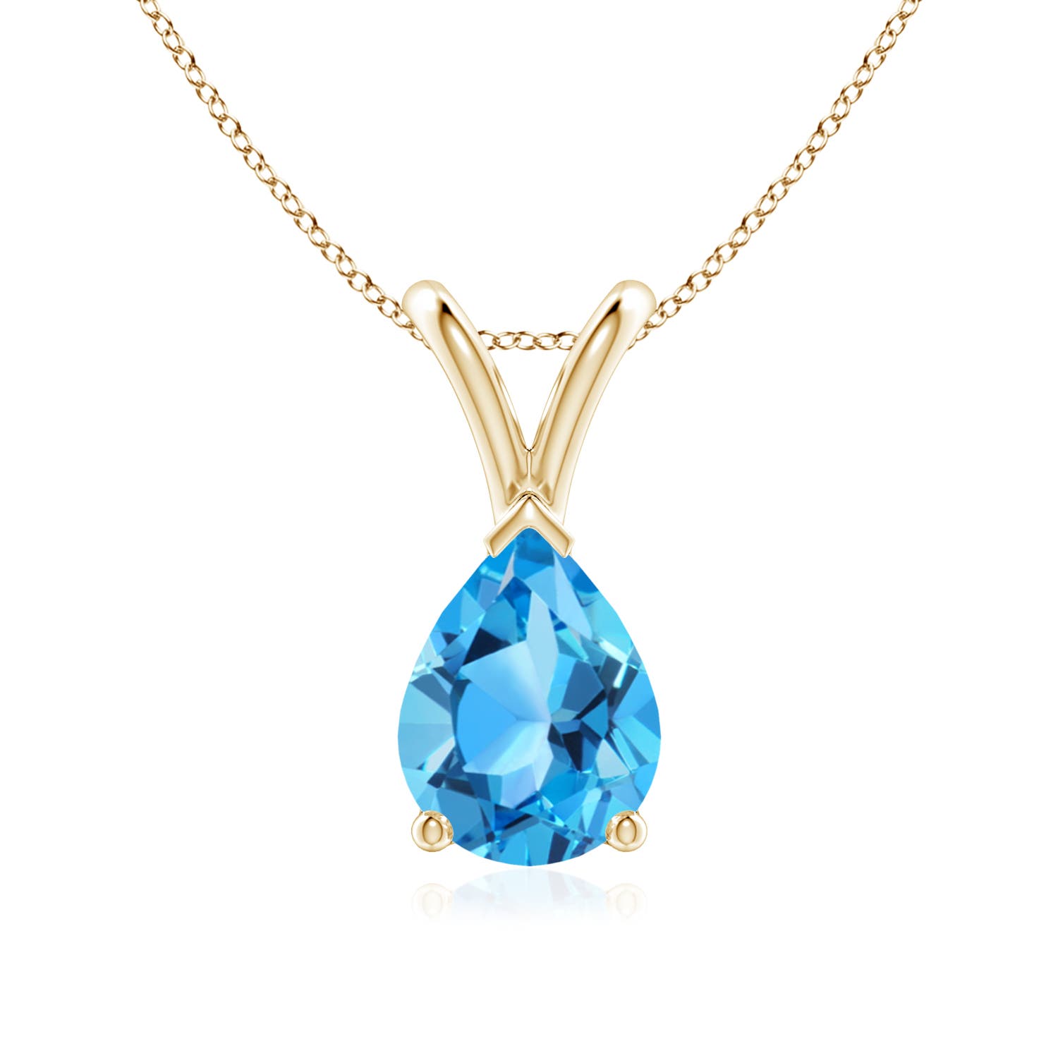 AAA - Swiss Blue Topaz / 1.55 CT / 14 KT Yellow Gold