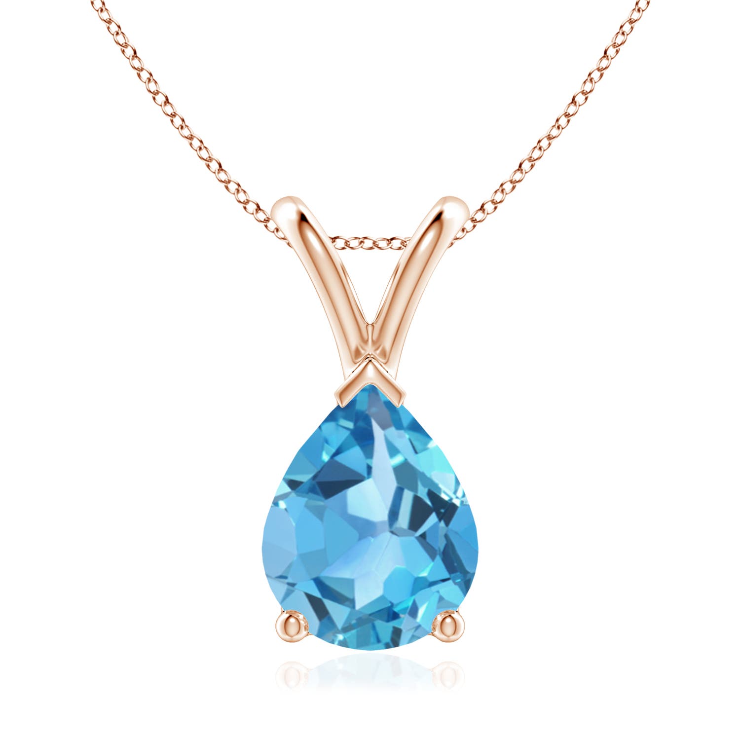 AA - Swiss Blue Topaz / 1.9 CT / 14 KT Rose Gold