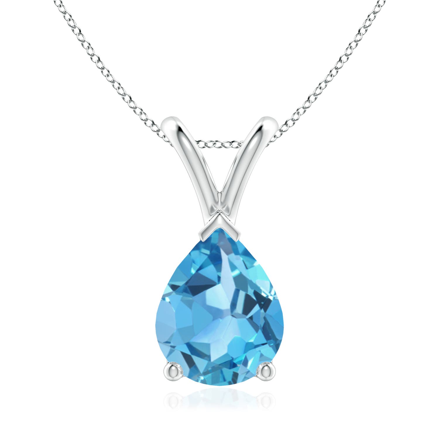 AA - Swiss Blue Topaz / 1.9 CT / 14 KT White Gold