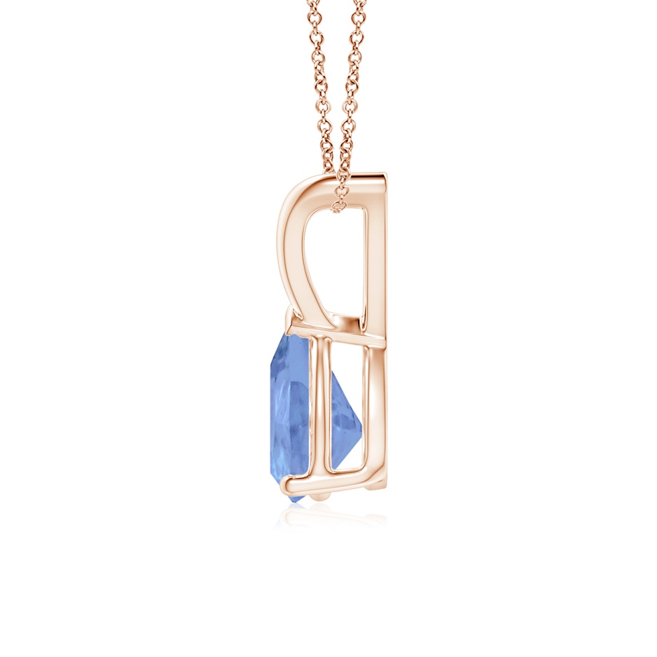 7x5mm A V-Bale Pear-Shaped Tanzanite Solitaire Pendant in Rose Gold side 199