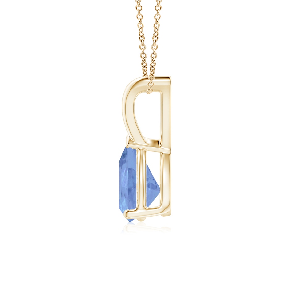 7x5mm A V-Bale Pear-Shaped Tanzanite Solitaire Pendant in Yellow Gold side 199