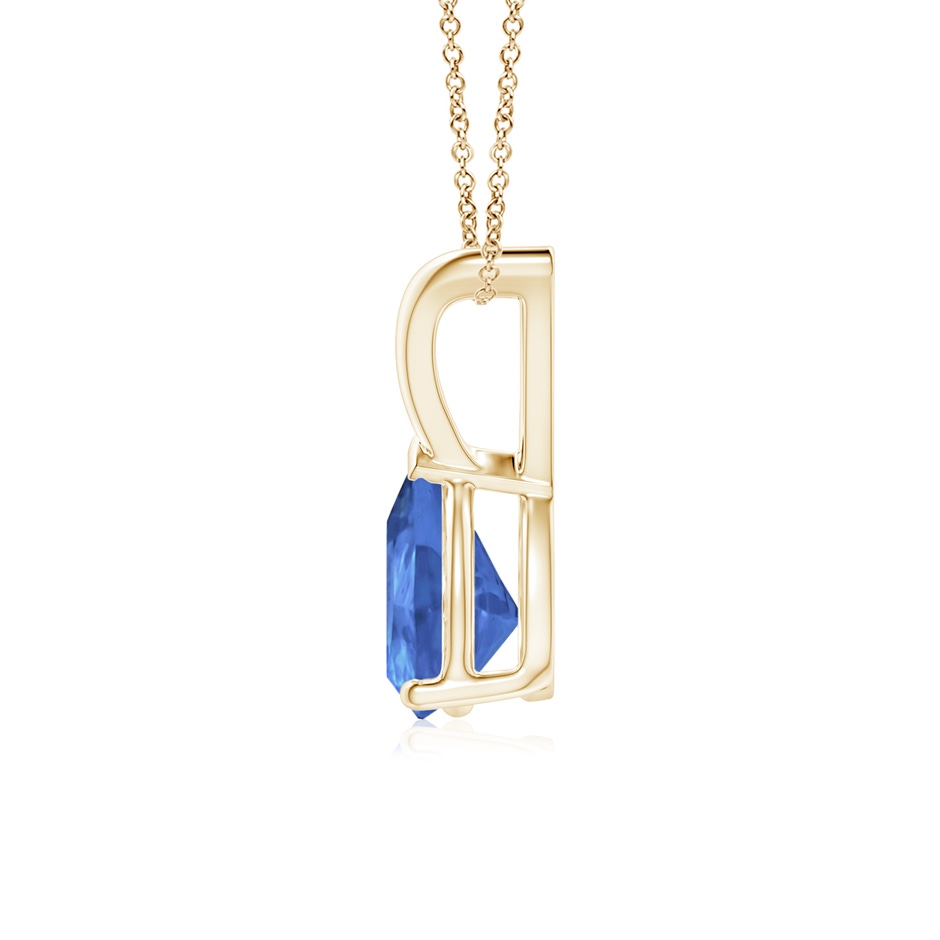 7x5mm AA V-Bale Pear-Shaped Tanzanite Solitaire Pendant in Yellow Gold side 199