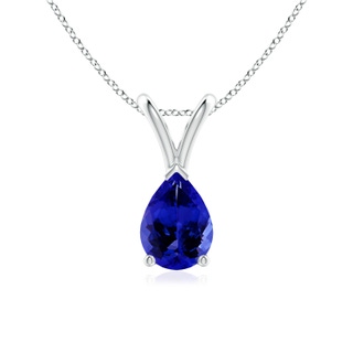 7x5mm AAAA V-Bale Pear-Shaped Tanzanite Solitaire Pendant in P950 Platinum