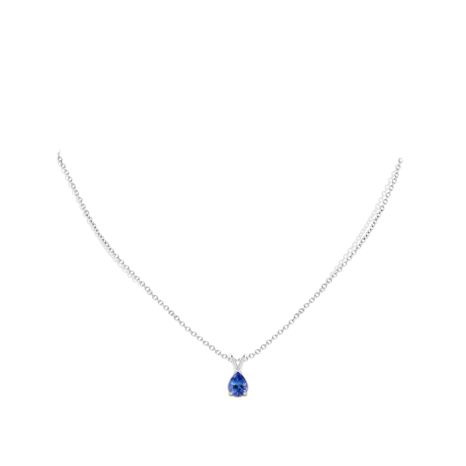 8x6mm AA V-Bale Pear-Shaped Tanzanite Solitaire Pendant in S999 Silver pen