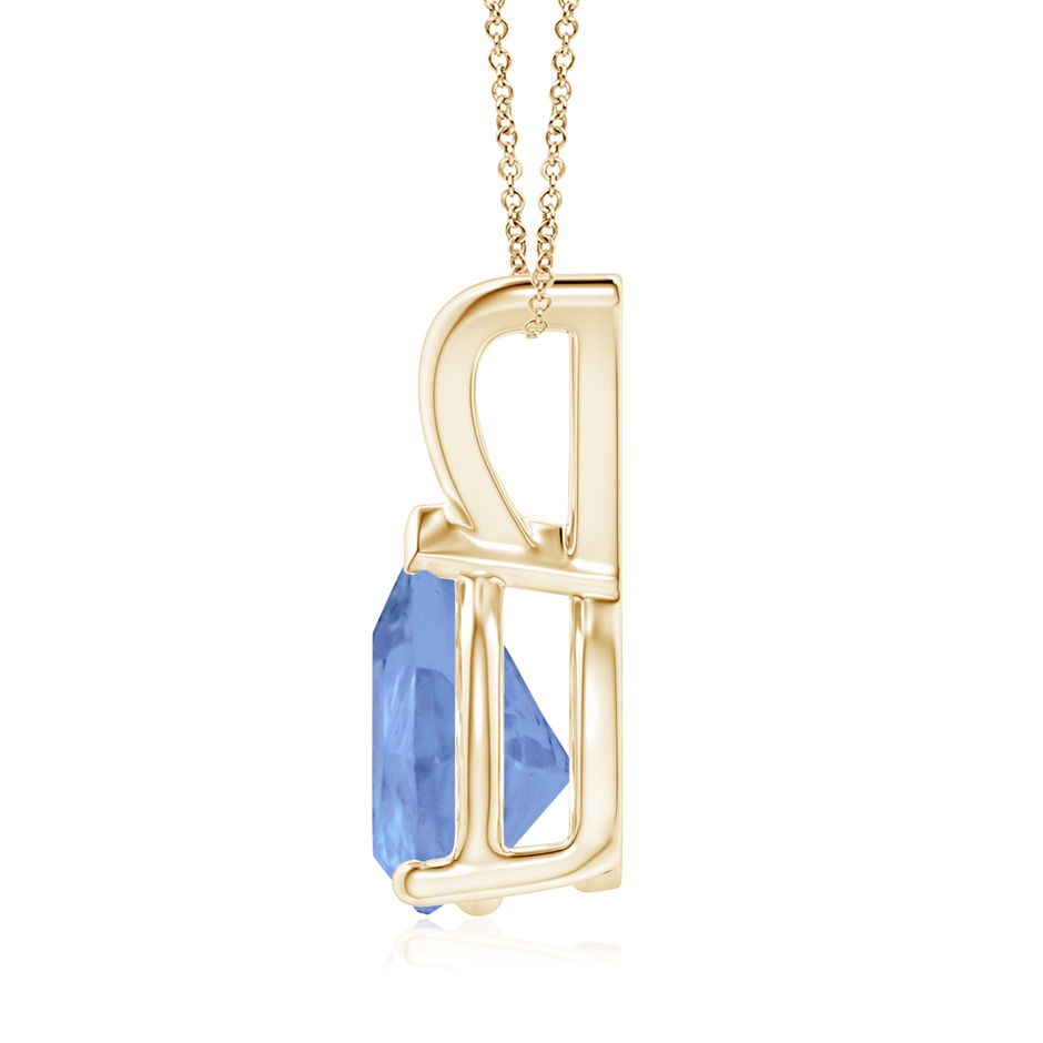 9x7mm A V-Bale Pear-Shaped Tanzanite Solitaire Pendant in Yellow Gold side 199