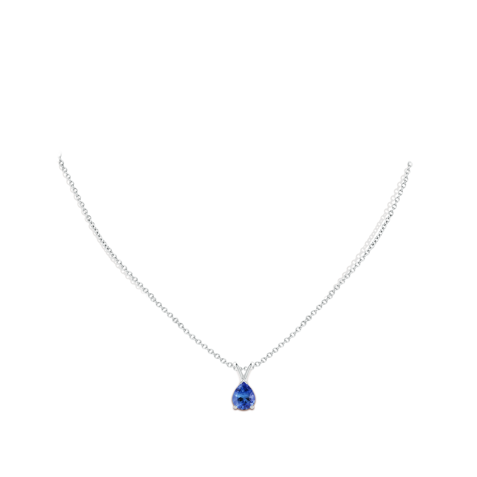 9x7mm AA V-Bale Pear-Shaped Tanzanite Solitaire Pendant in P950 Platinum pen