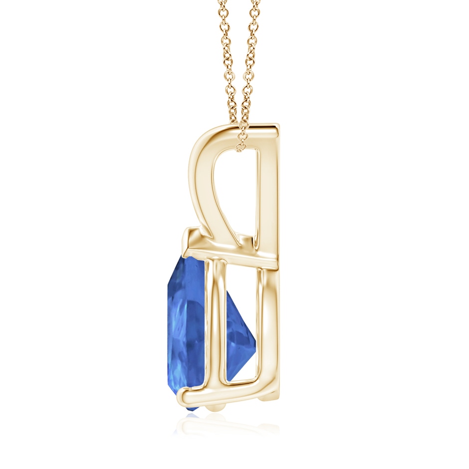 9x7mm AA V-Bale Pear-Shaped Tanzanite Solitaire Pendant in Yellow Gold side 199