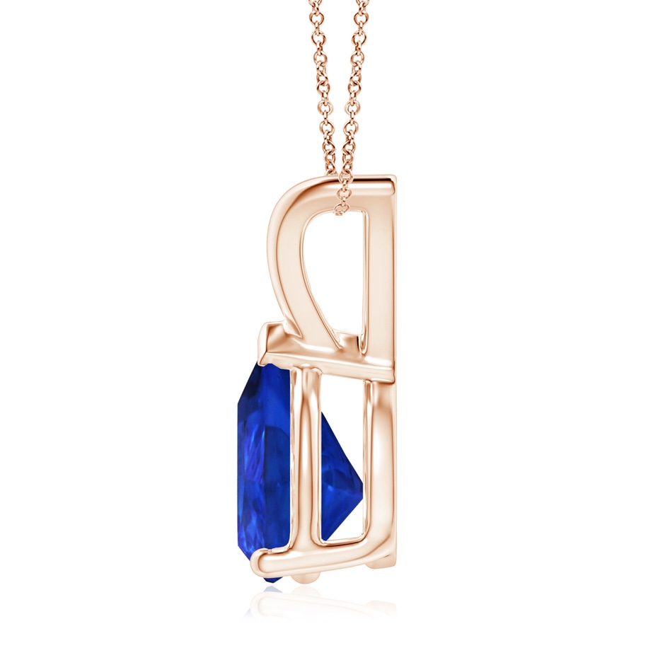9x7mm AAA V-Bale Pear-Shaped Tanzanite Solitaire Pendant in Rose Gold side 199