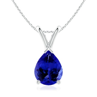 9x7mm AAAA V-Bale Pear-Shaped Tanzanite Solitaire Pendant in P950 Platinum