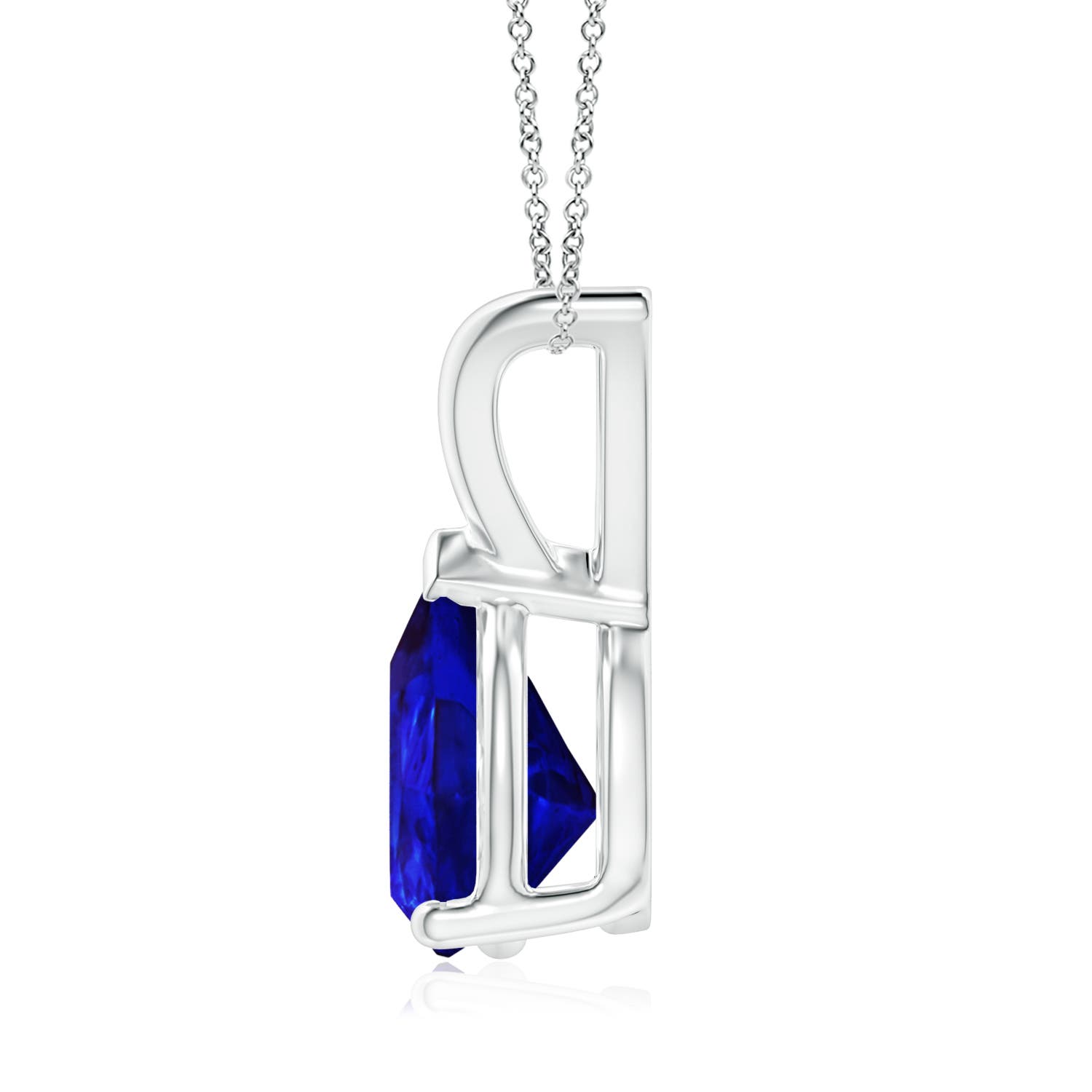 9x7mm AAAA V-Bale Pear-Shaped Tanzanite Solitaire Pendant in P950 Platinum