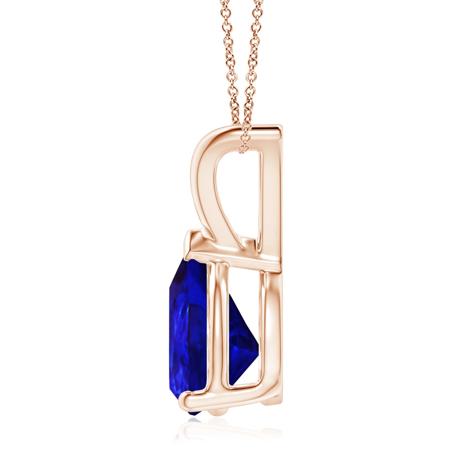 9x7mm AAAA V-Bale Pear-Shaped Tanzanite Solitaire Pendant in Rose Gold side 199