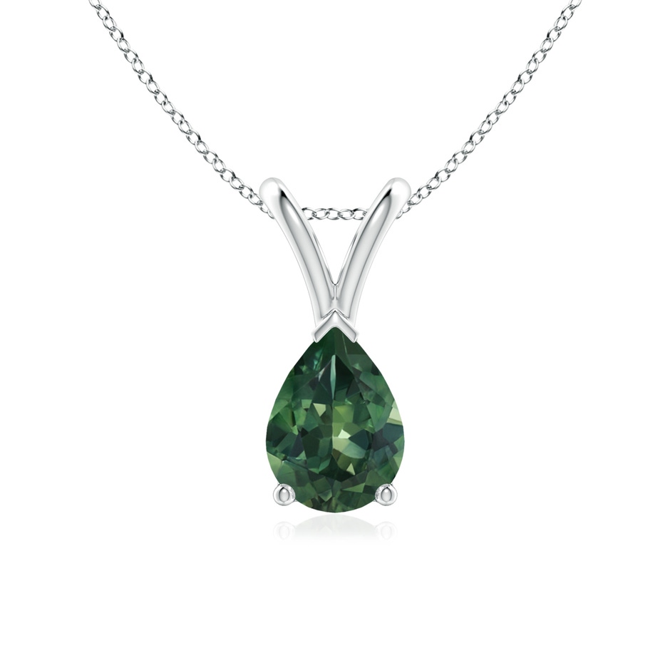 7x5mm AA V-Bale Pear-Shaped Teal Montana Sapphire Solitaire Pendant in S999 Silver 