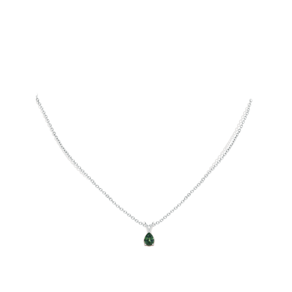 7x5mm AA V-Bale Pear-Shaped Teal Montana Sapphire Solitaire Pendant in S999 Silver pen