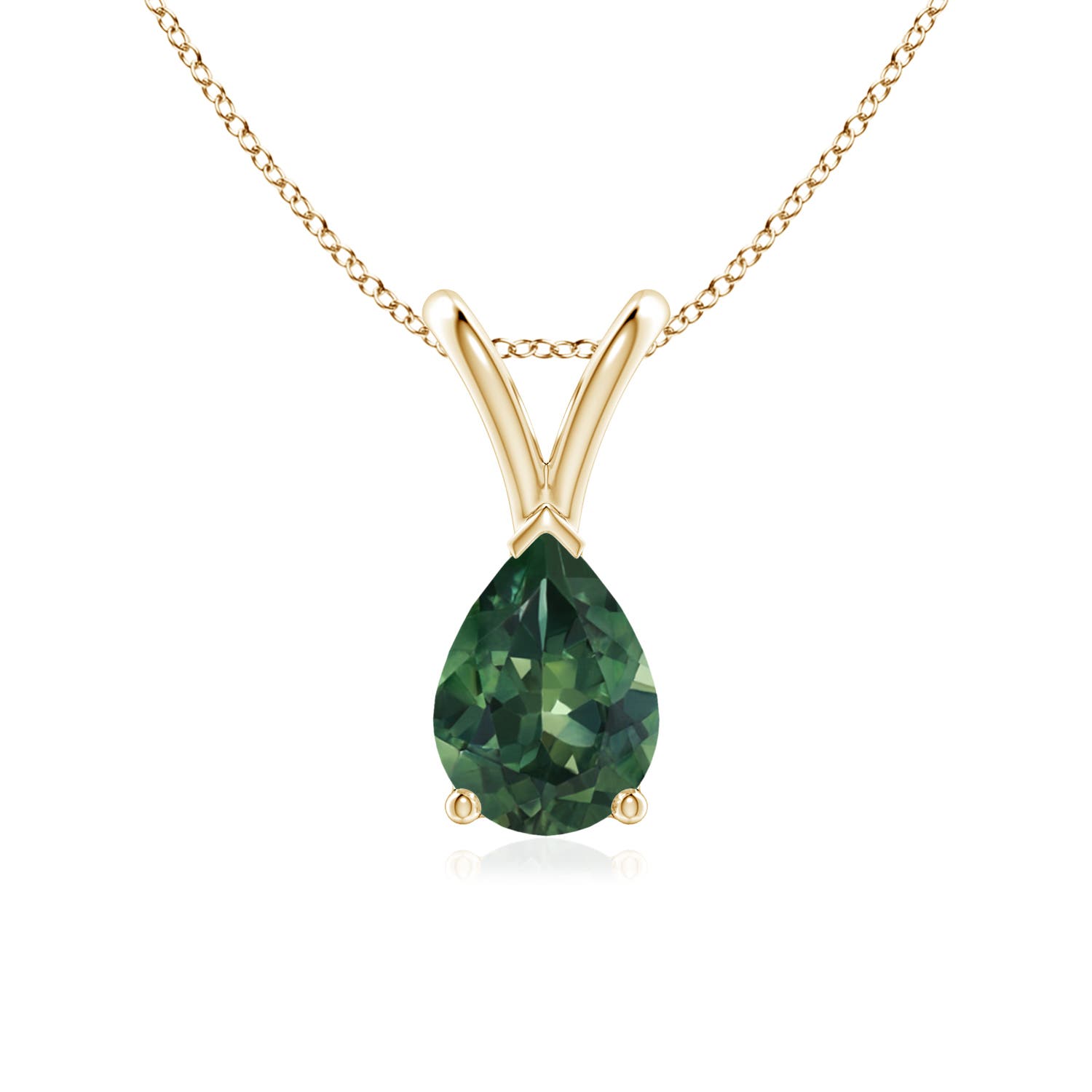 Yellow Gold Teal Montana Sapphire Necklaces & Pendants