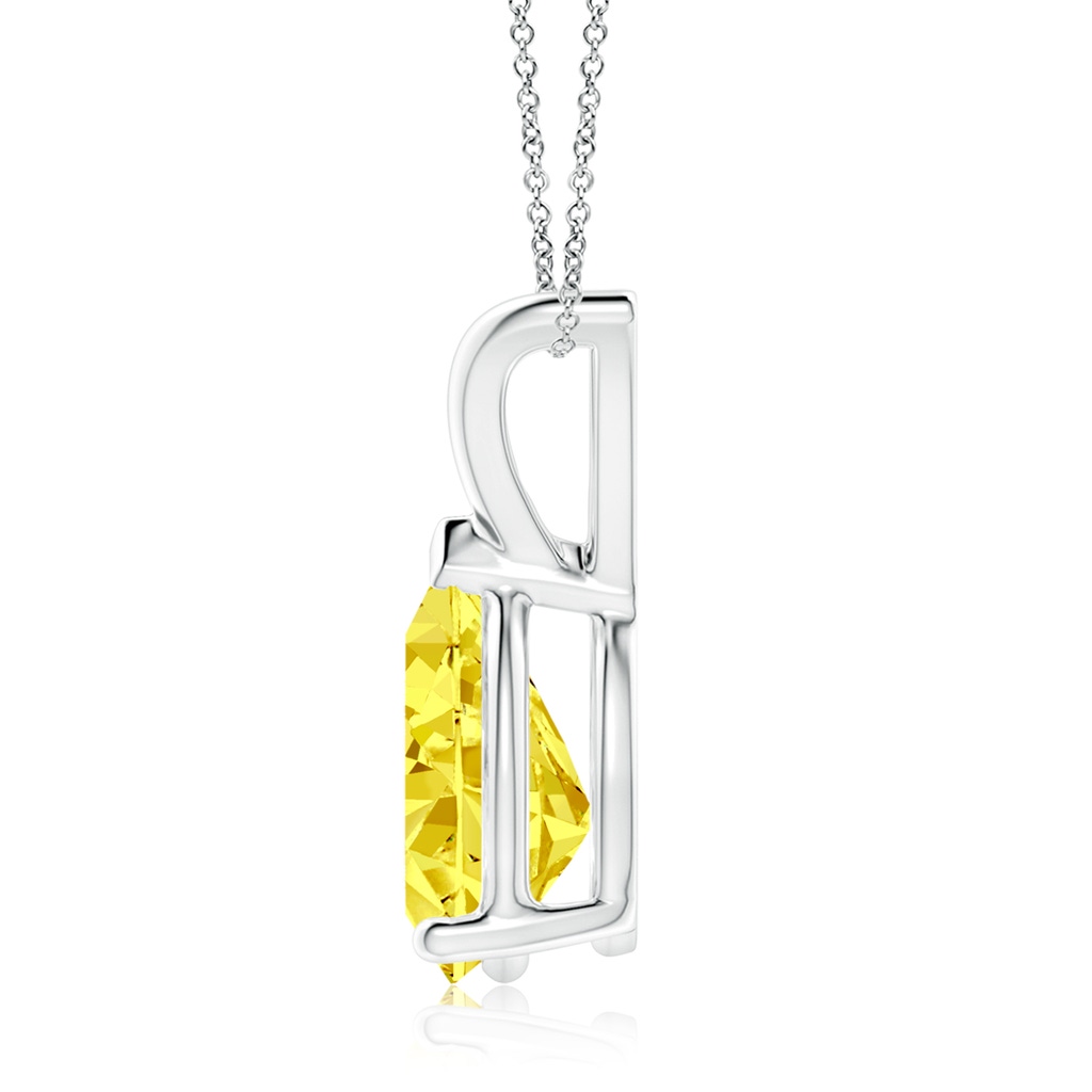 10x6.5mm AAAA V-Bale Pear-Shaped Fancy Intense Yellow Diamond Solitaire Pendant in White Gold - side 199