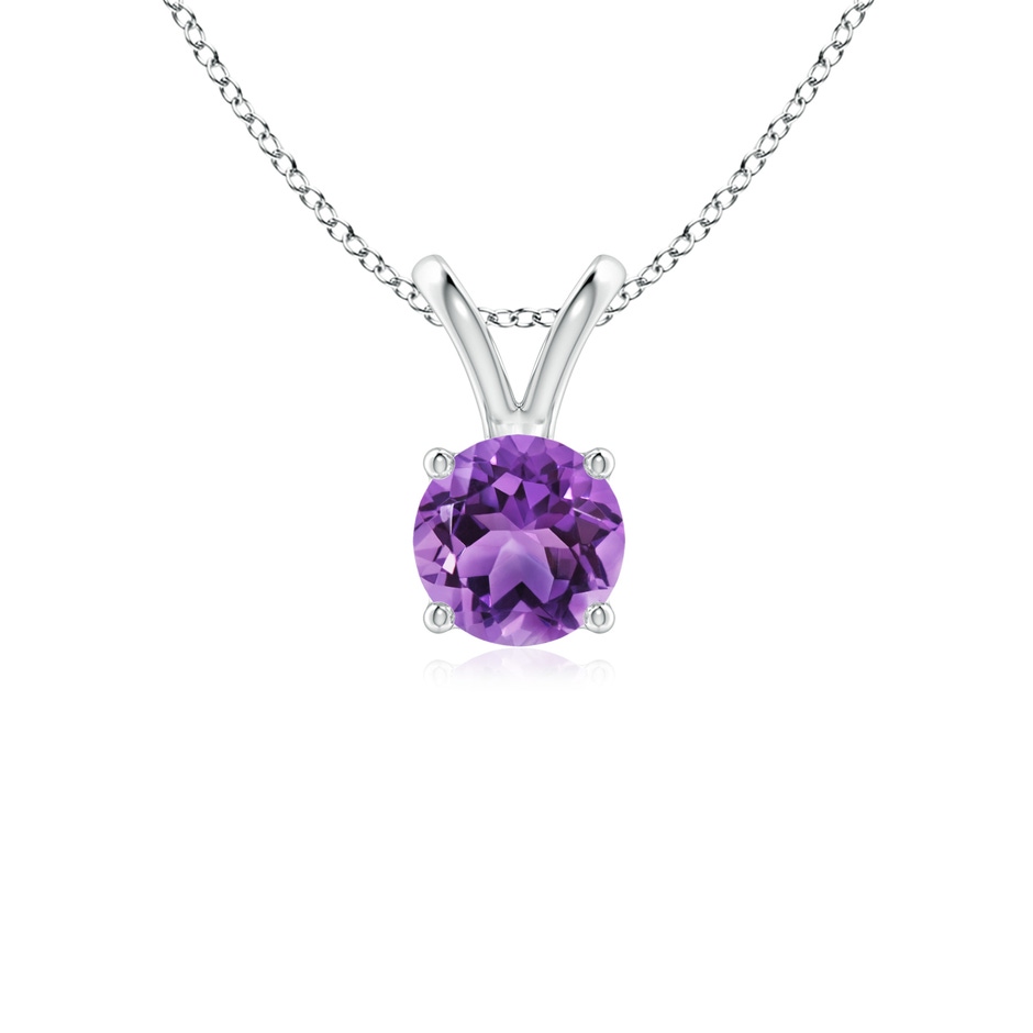 5mm AA V-Bale Round Amethyst Solitaire Pendant in S999 Silver 