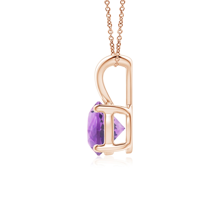 6mm A V-Bale Round Amethyst Solitaire Pendant in Rose Gold side 199