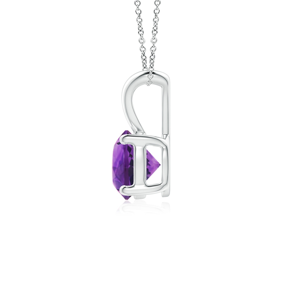 6mm AAAA V-Bale Round Amethyst Solitaire Pendant in S999 Silver side 199