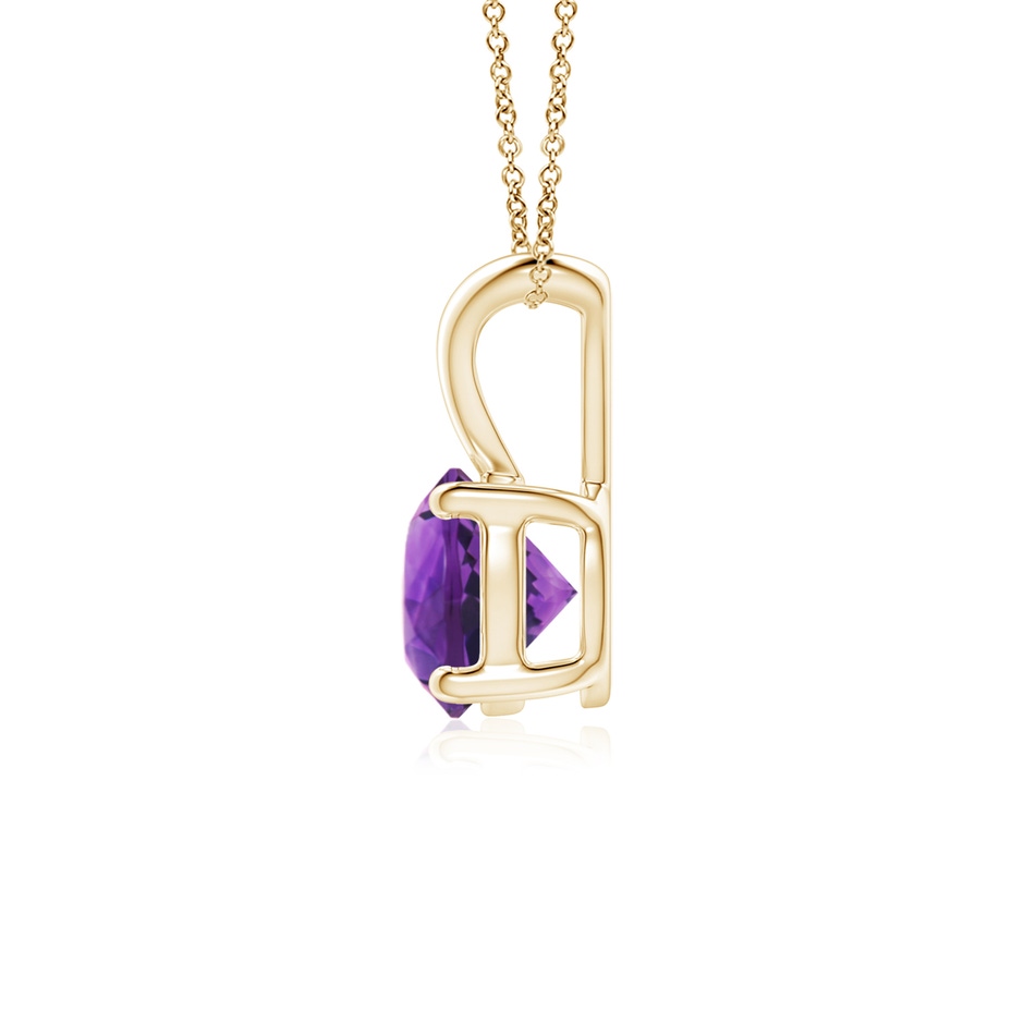 6mm AAAA V-Bale Round Amethyst Solitaire Pendant in Yellow Gold side 199
