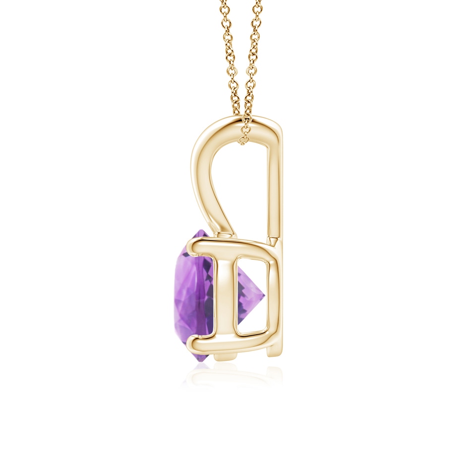 7mm A V-Bale Round Amethyst Solitaire Pendant in Yellow Gold side 199