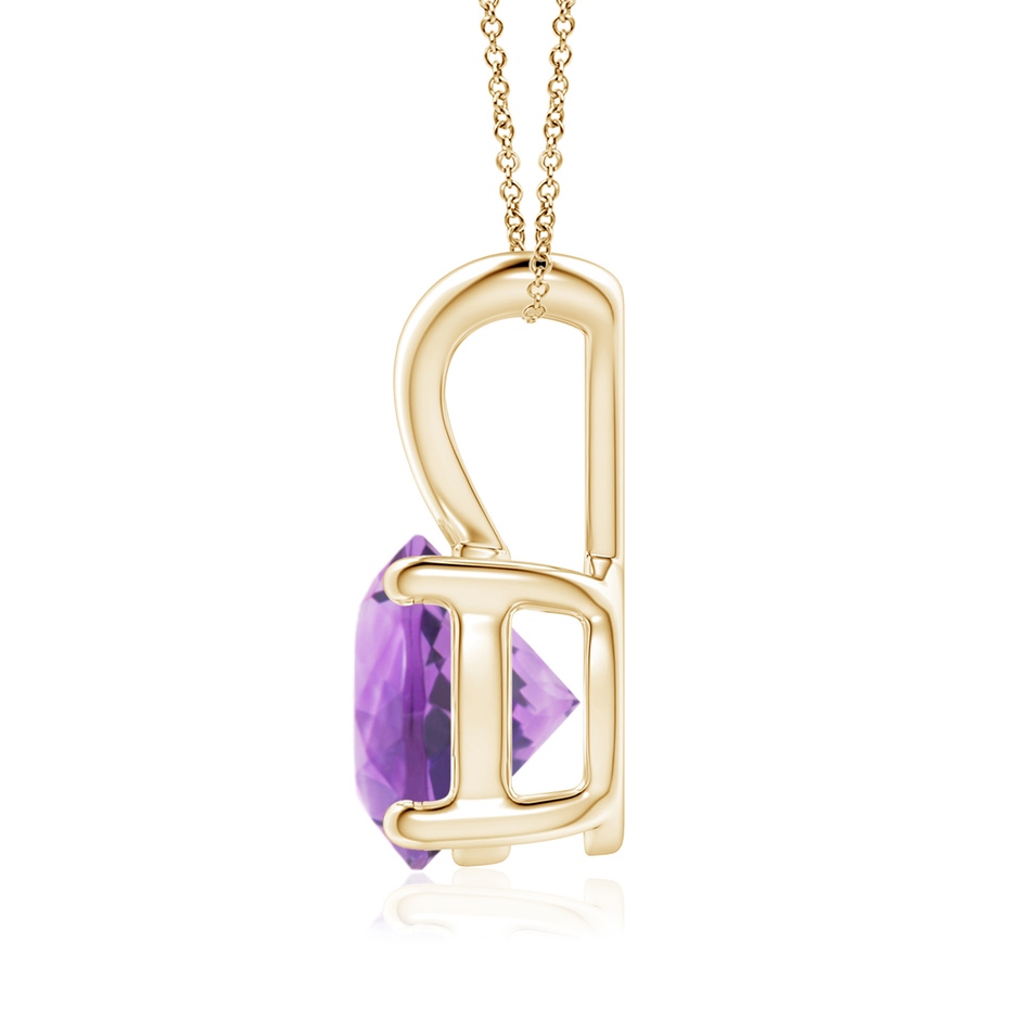 8mm A V-Bale Round Amethyst Solitaire Pendant in Yellow Gold side 199