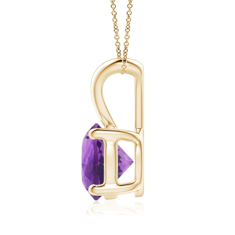 8mm AAA V-Bale Round Amethyst Solitaire Pendant in Yellow Gold side 199