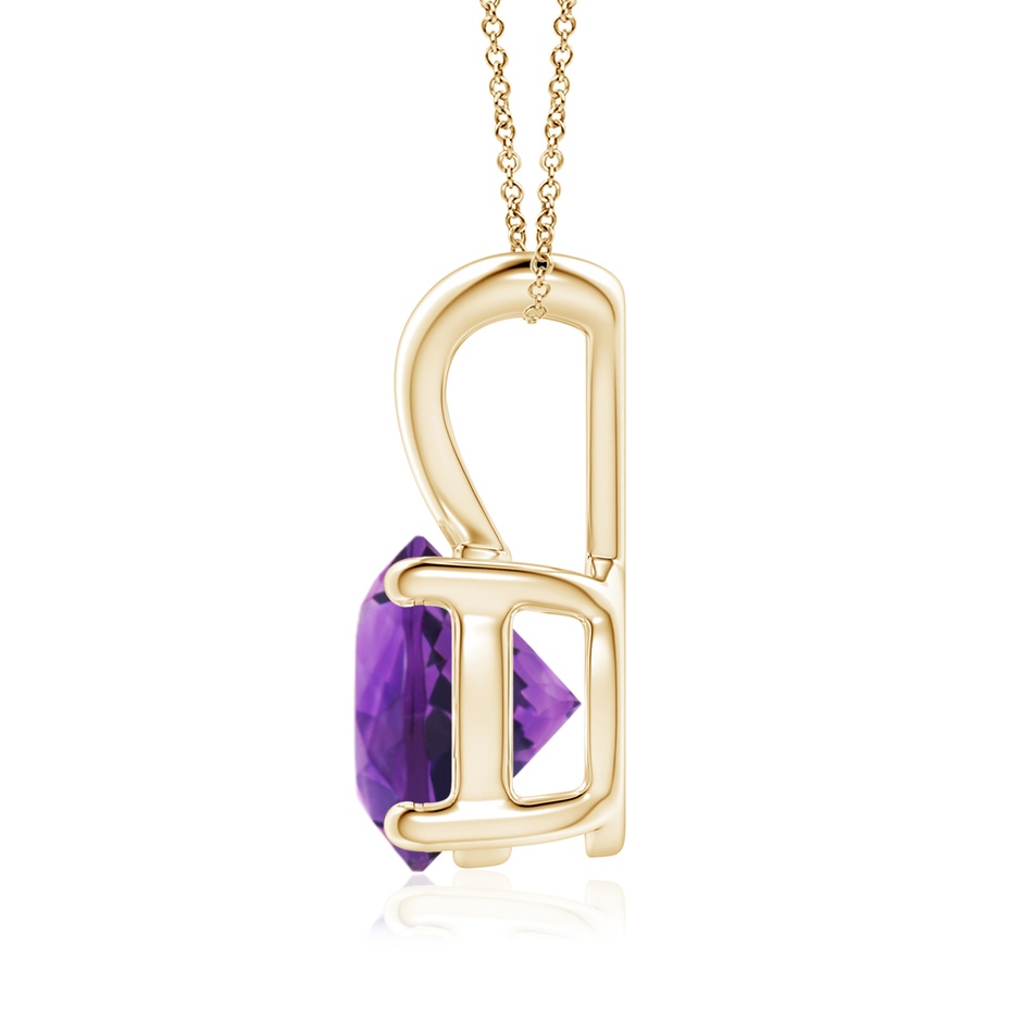 8mm AAAA V-Bale Round Amethyst Solitaire Pendant in Yellow Gold side 199
